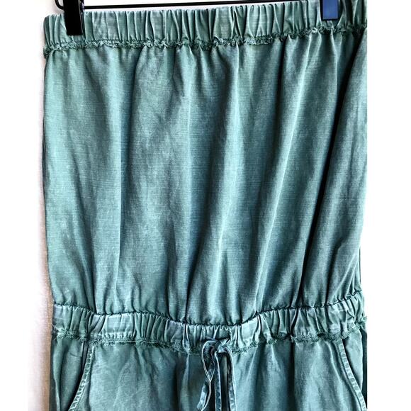 YFB "Reeve" Green Strapless Jogger Style Jumpsuit with Fringe Details size M - Picture 5 of 9